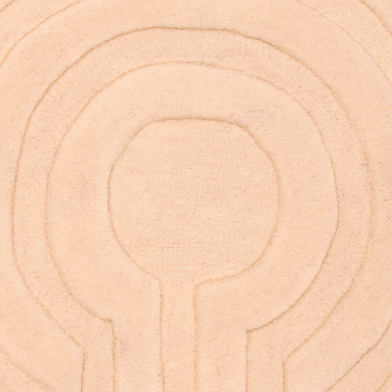 Tapis en laine ronde  - 80 x 80 cm - beige