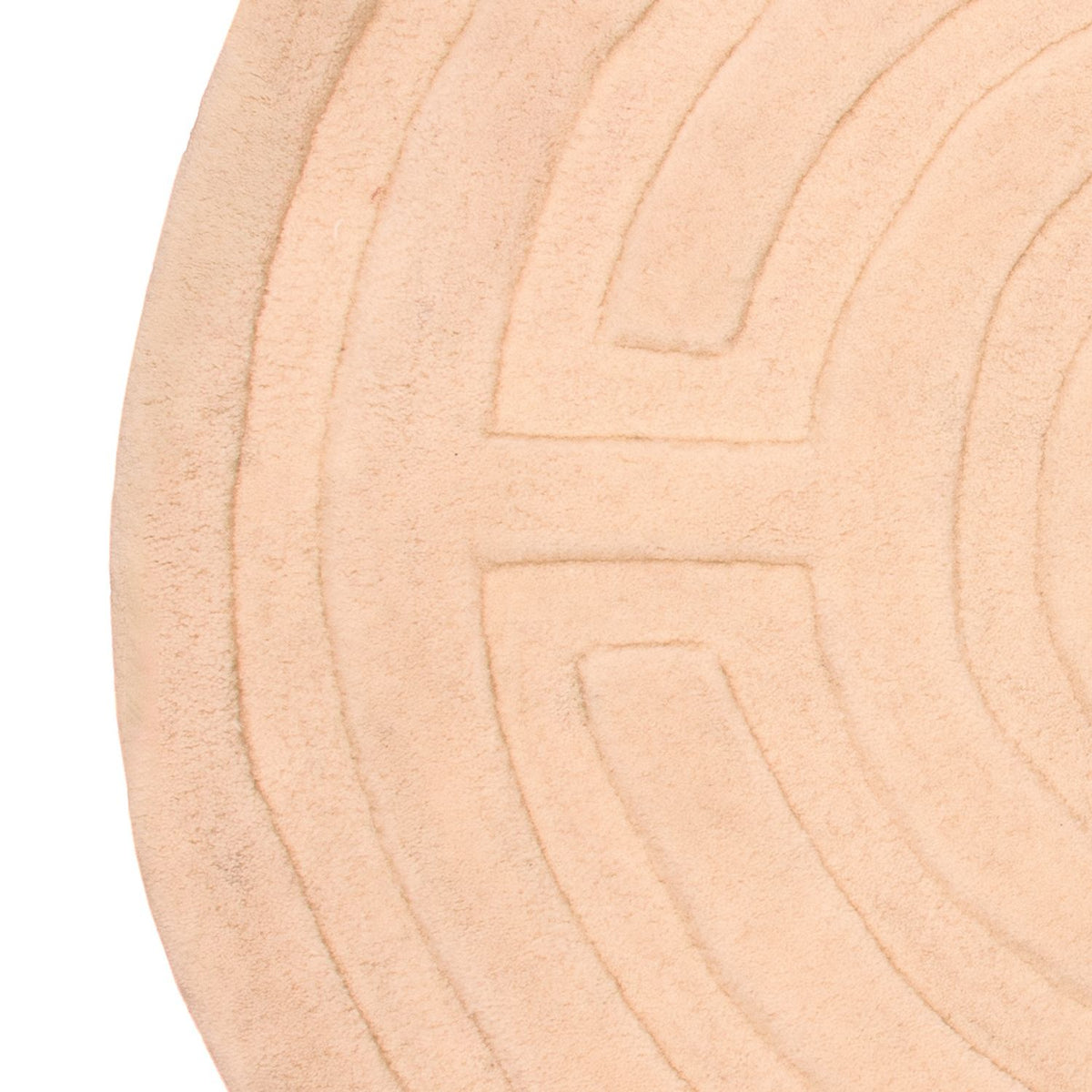 Tapis en laine ronde  - 80 x 80 cm - beige