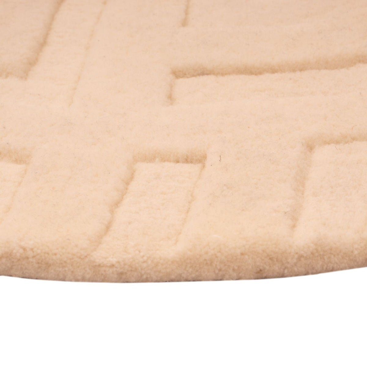 Tapis en laine ronde  - 80 x 80 cm - beige