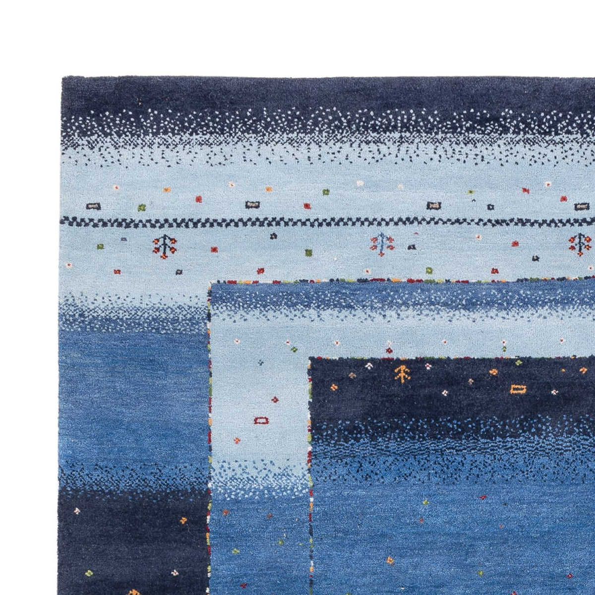 Tapis Gabbeh - Loribaft Indus - 243 x 169 cm - bleu