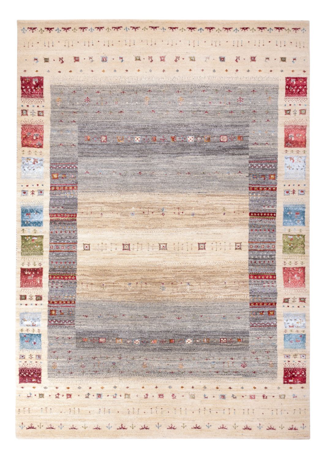 Tapis Gabbeh - Loribaft Indus - 242 x 167 cm - naturel