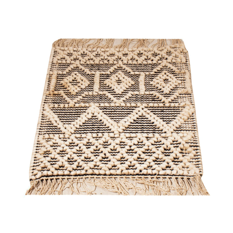 Tapis en laine - 58 x 46 cm - noir et blanc