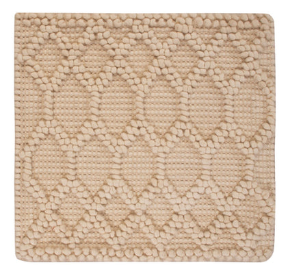 Tapis en laine carré  - 48 x 42 cm - beige