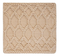 Tapis en laine carré  - 48 x 42 cm - beige