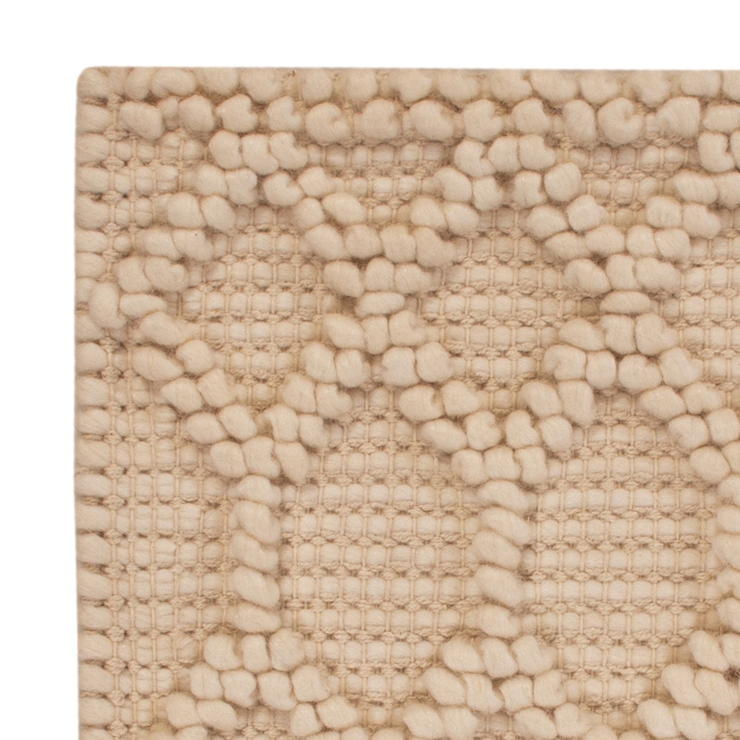 Tapis en laine carré  - 48 x 42 cm - beige