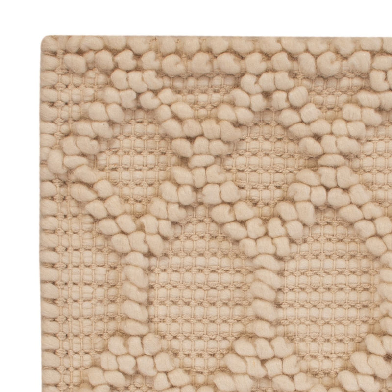 Tapis en laine carré  - 48 x 42 cm - beige