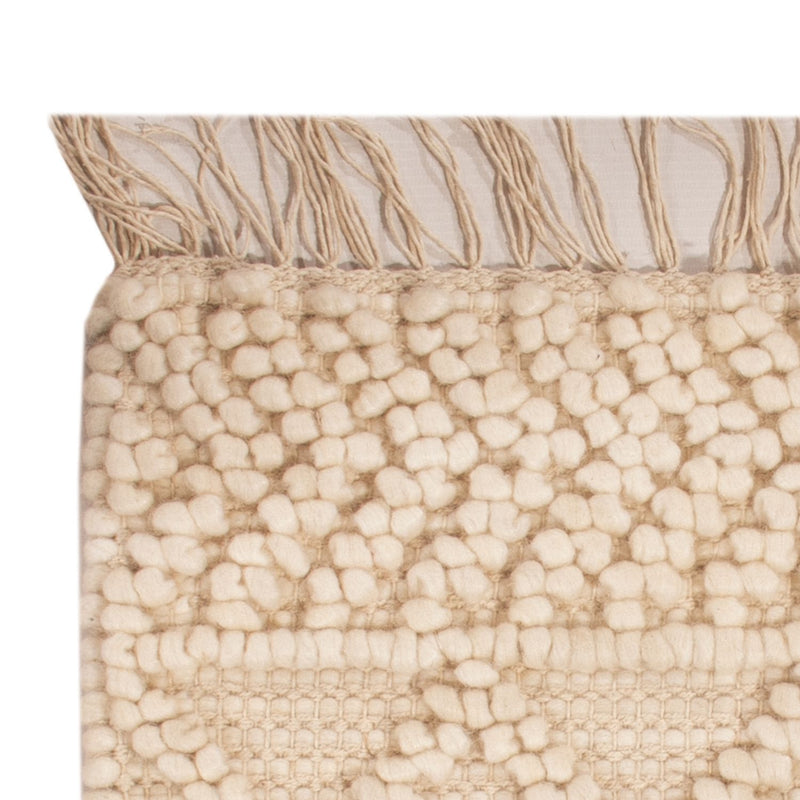 Tapis en laine carré  - 48 x 46 cm - crème