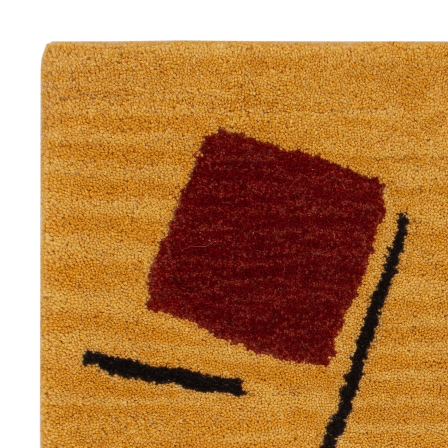 Tapis en laine carré  - 47 x 47 cm - or