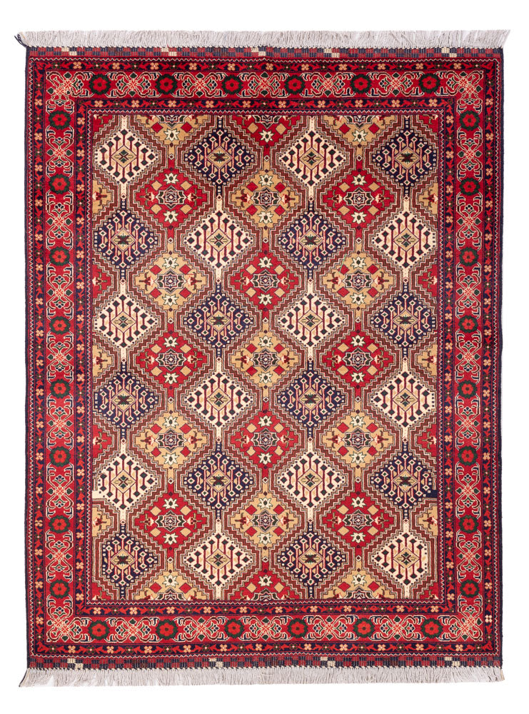 Tapis afghan - 198 x 152 cm - multicolore