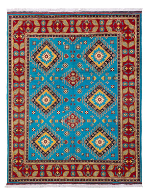 Tapis afghan - 195 x 150 cm - bleu