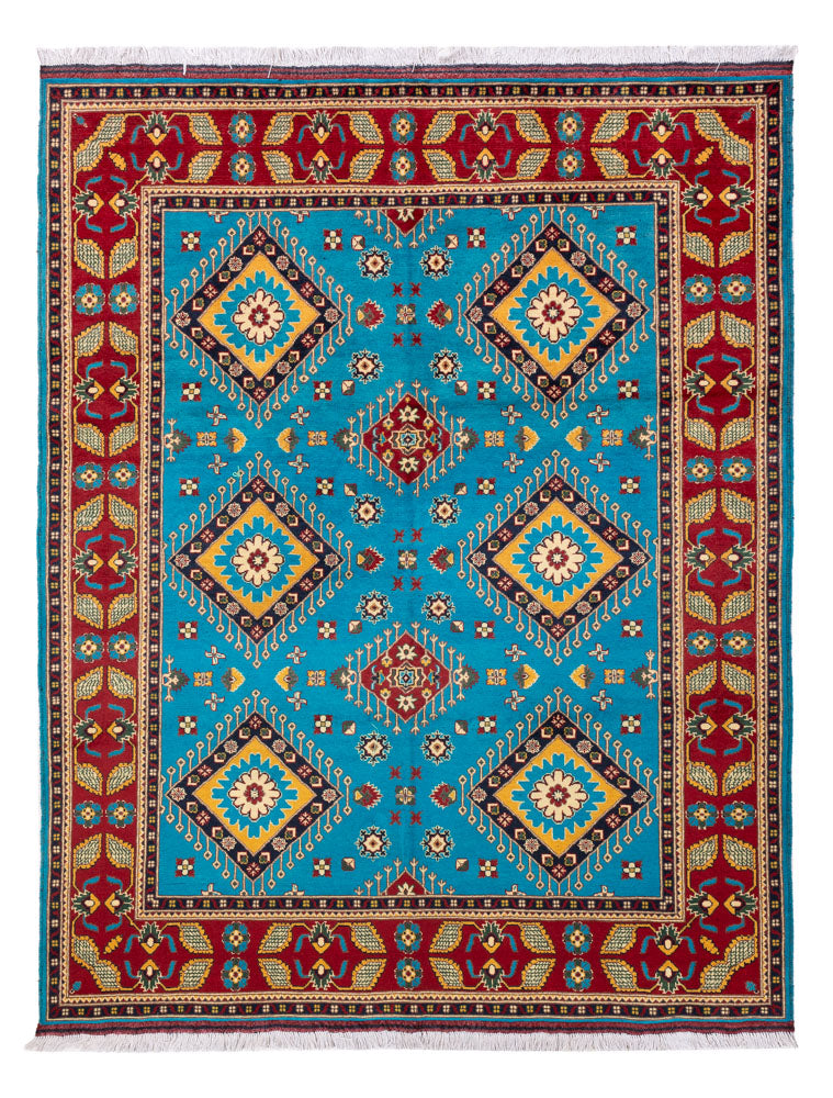 Tapis afghan - 195 x 150 cm - bleu