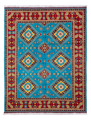 Tapis afghan - 195 x 150 cm - bleu