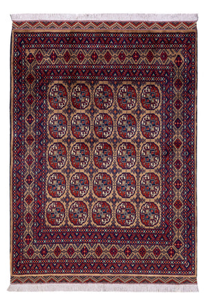 Tapis afghan - 195 x 148 cm - beige foncé