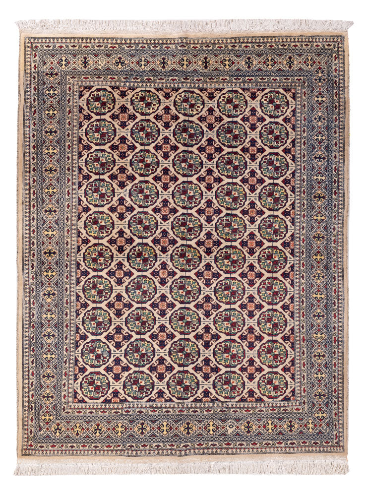 Tapis afghan - 194 x 151 cm - gris clair