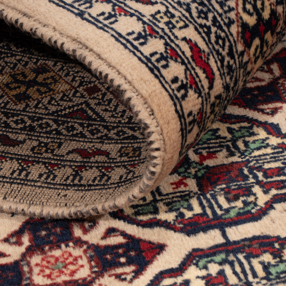 Tapis afghan - 194 x 151 cm - gris clair