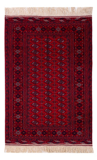 Tapis afghan - Boukhara - 194 x 133 cm - rouge foncé