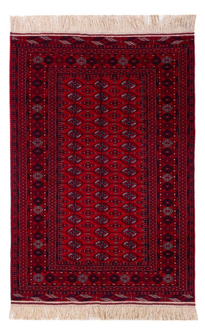 Tapis afghan - Boukhara - 194 x 133 cm - rouge foncé