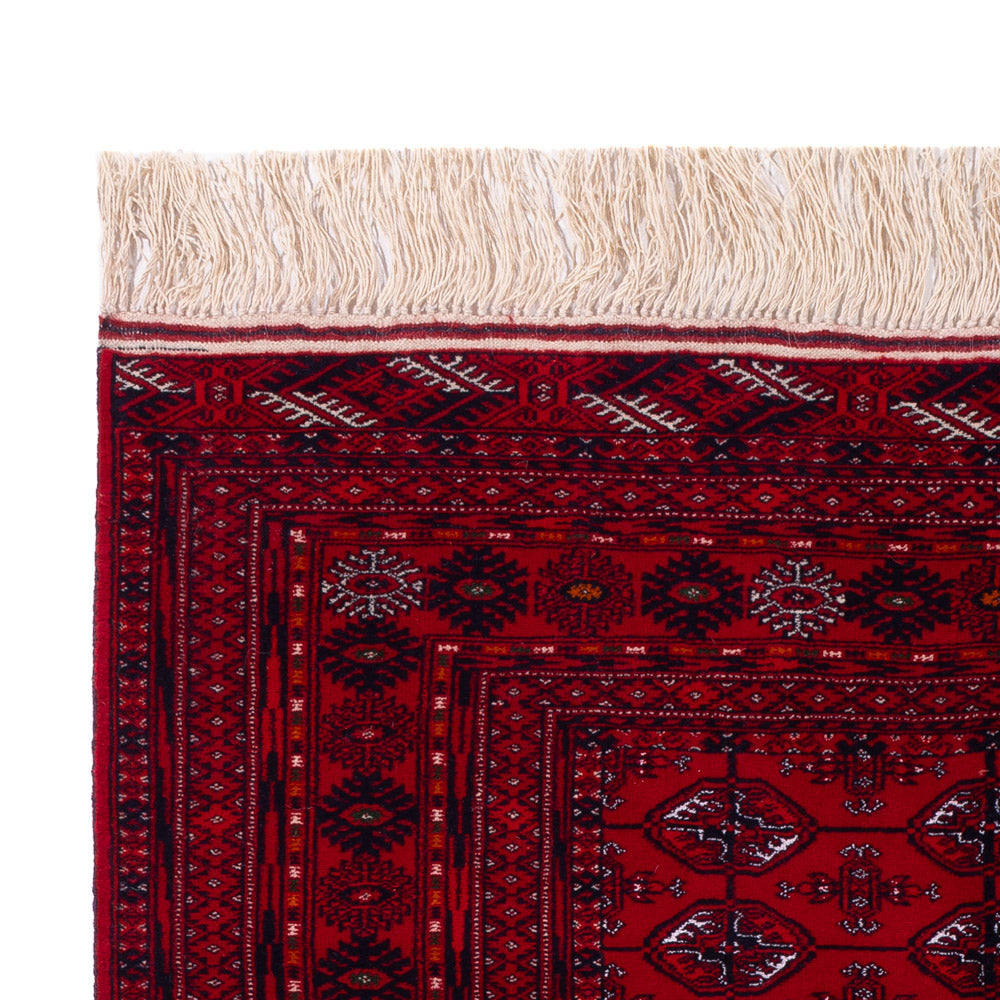 Tapis afghan - Boukhara - 194 x 133 cm - rouge foncé
