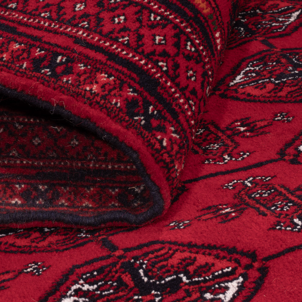 Tapis afghan - Boukhara - 194 x 133 cm - rouge foncé