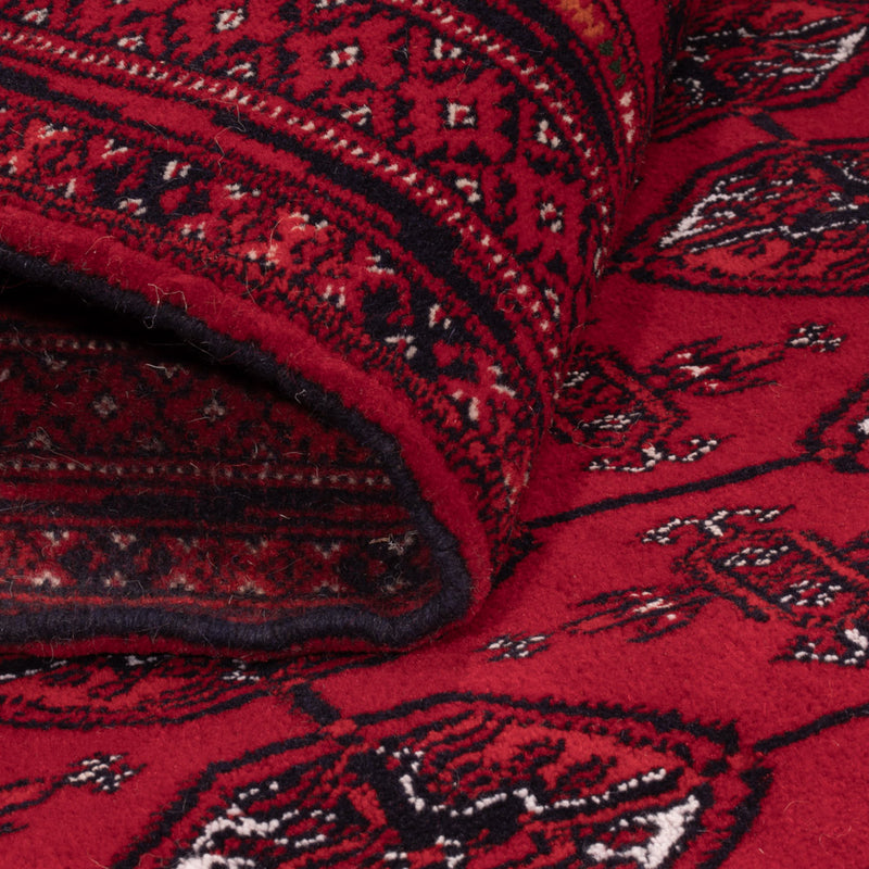 Tapis afghan - Boukhara - 194 x 133 cm - rouge foncé