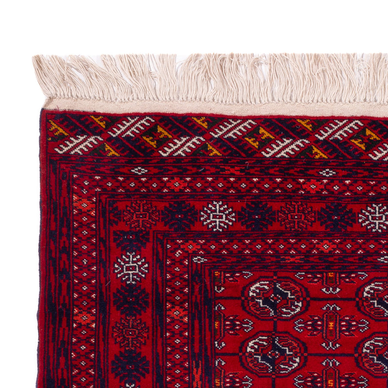 Tapis afghan - Boukhara - 196 x 133 cm - rouge foncé