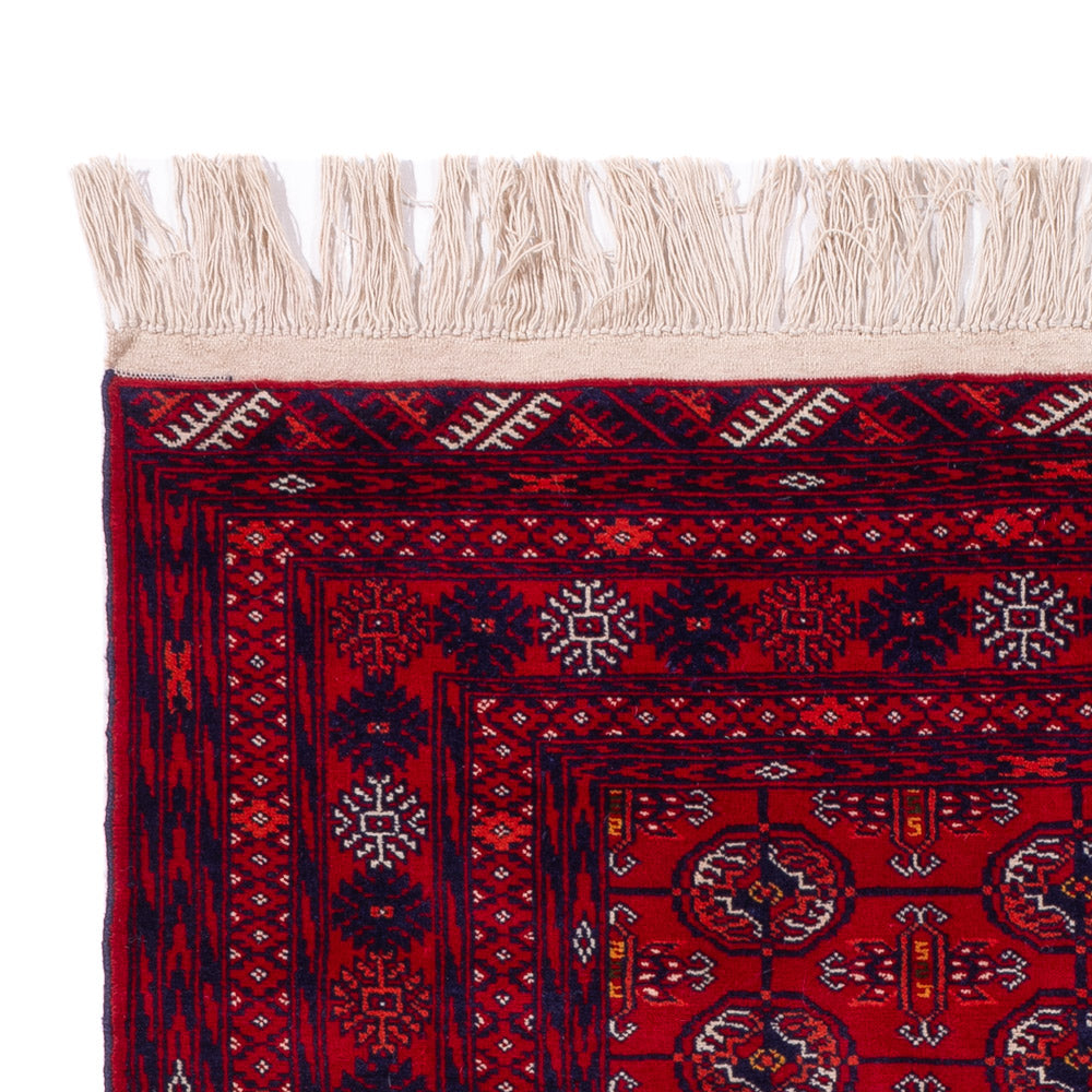 Tapis afghan - Boukhara - 189 x 133 cm - rouge foncé