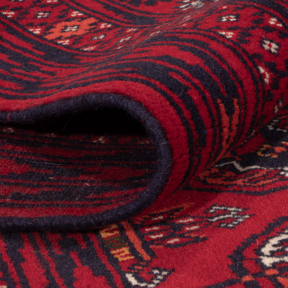Tapis afghan - Boukhara - 189 x 133 cm - rouge foncé