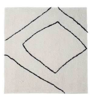 Tapis en laine carré  - 62 x 62 cm - gris clair