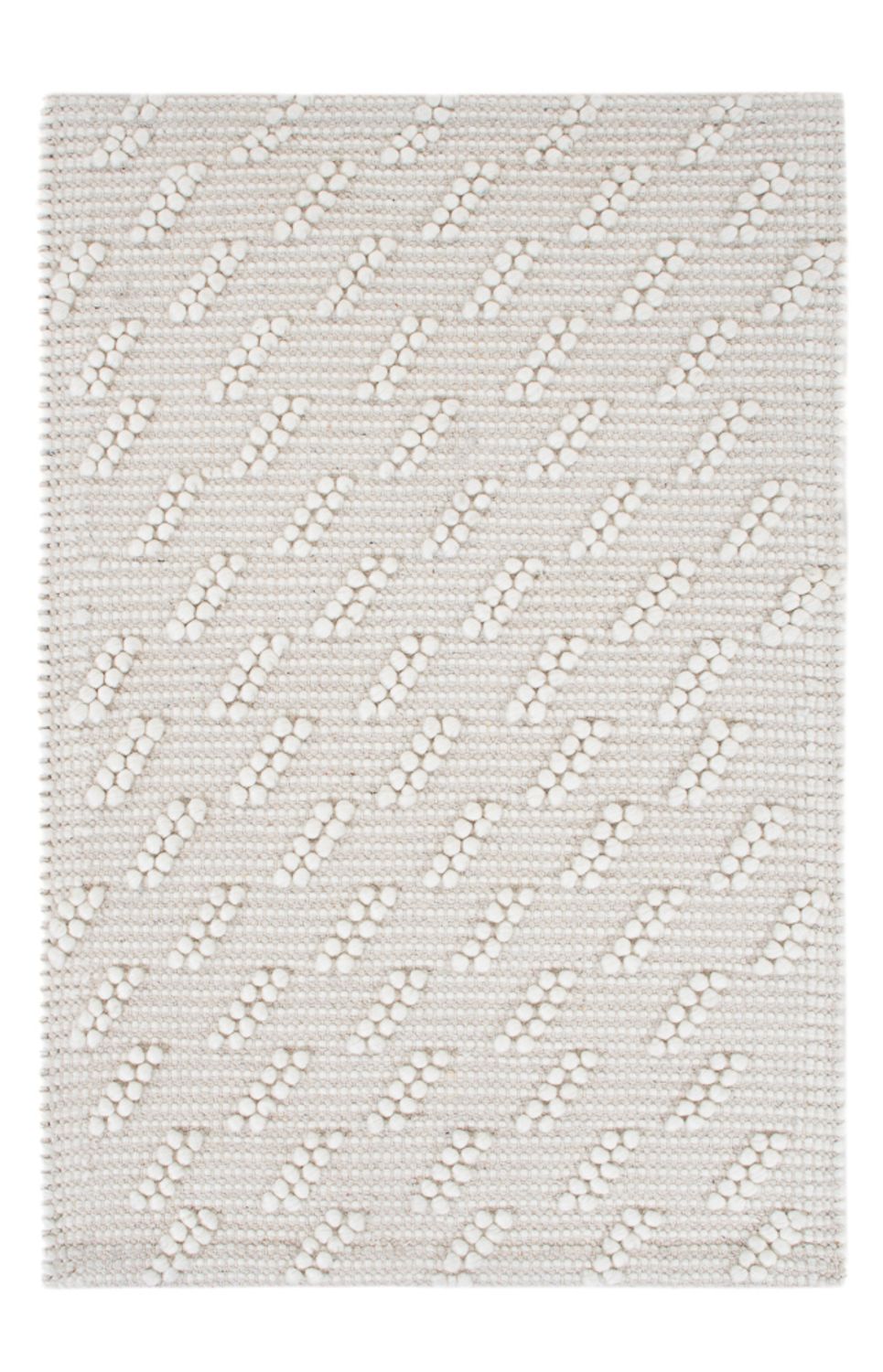 Tapis en laine - 95 x 63 cm - gris clair