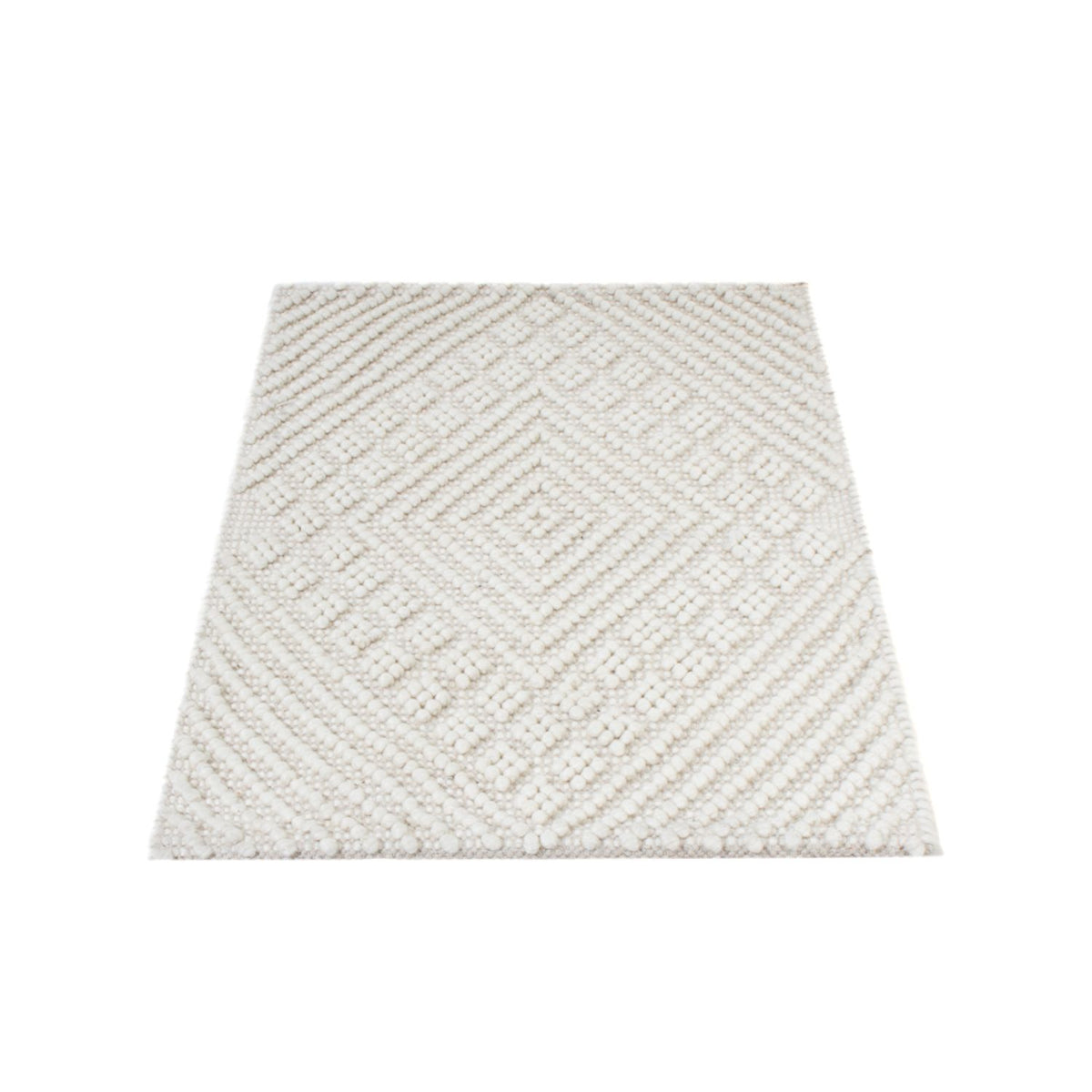 Tapis en laine - 96 x 62 cm - gris clair