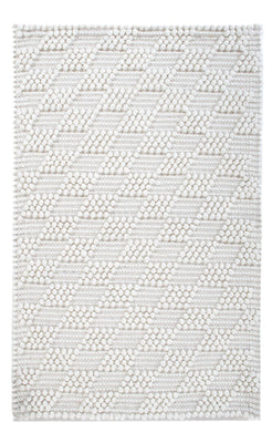 Tapis en laine - 94 x 60 cm - gris clair