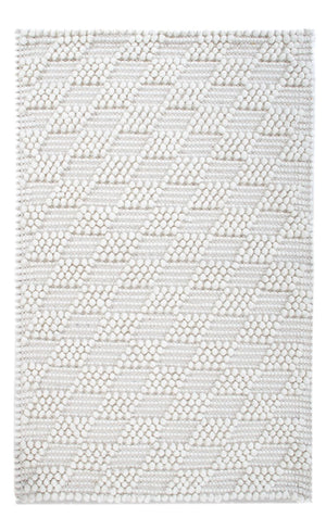 Tapis en laine - 94 x 60 cm - gris clair
