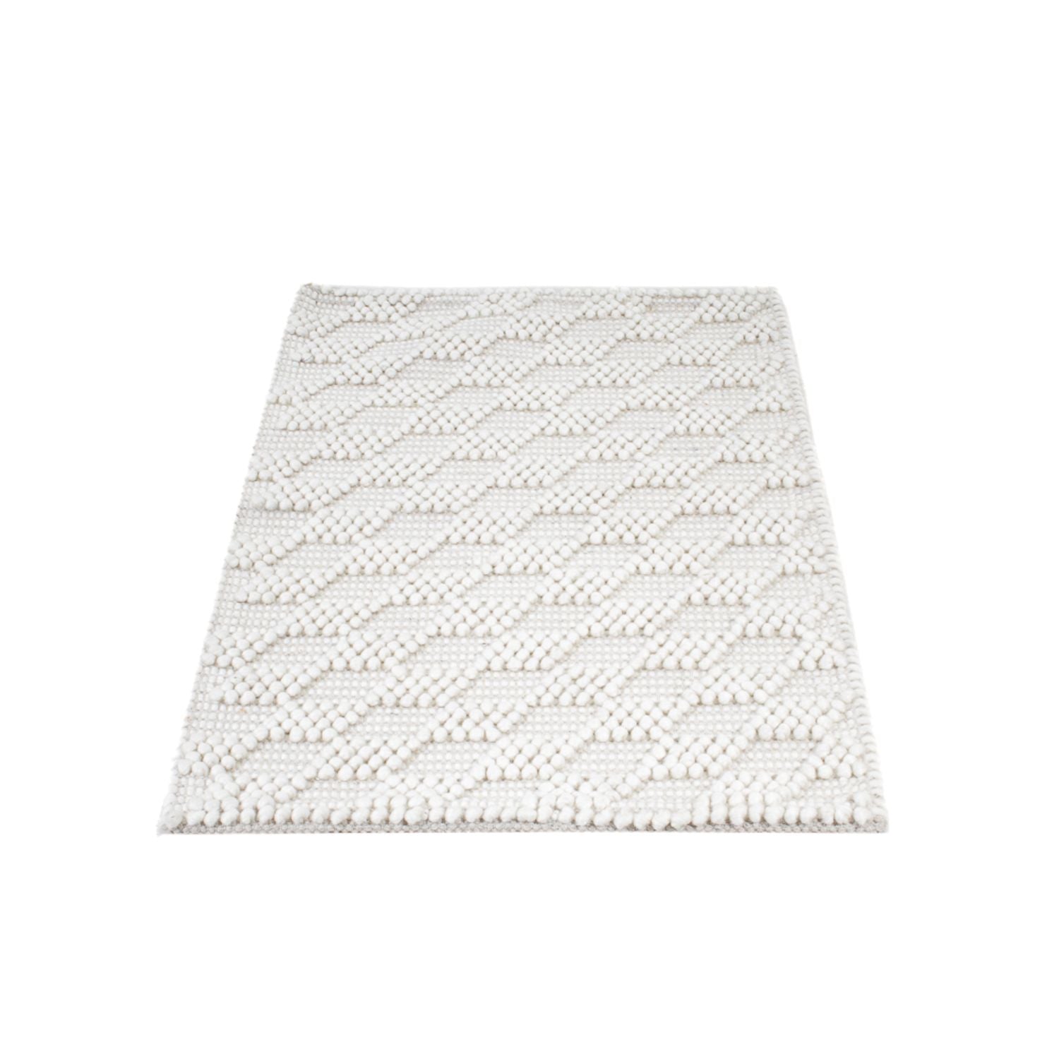 Tapis en laine - 94 x 60 cm - gris clair