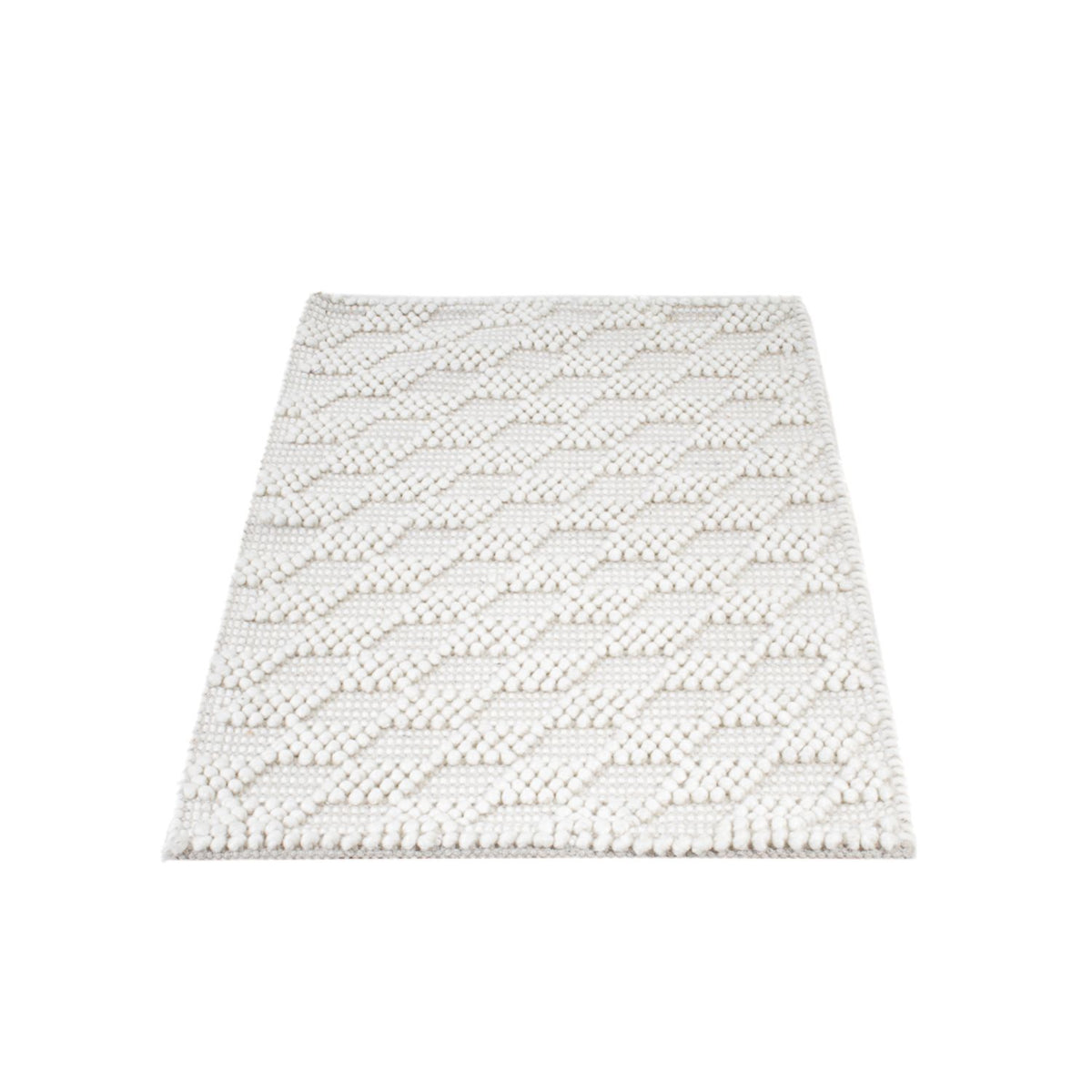 Tapis en laine - 94 x 60 cm - gris clair