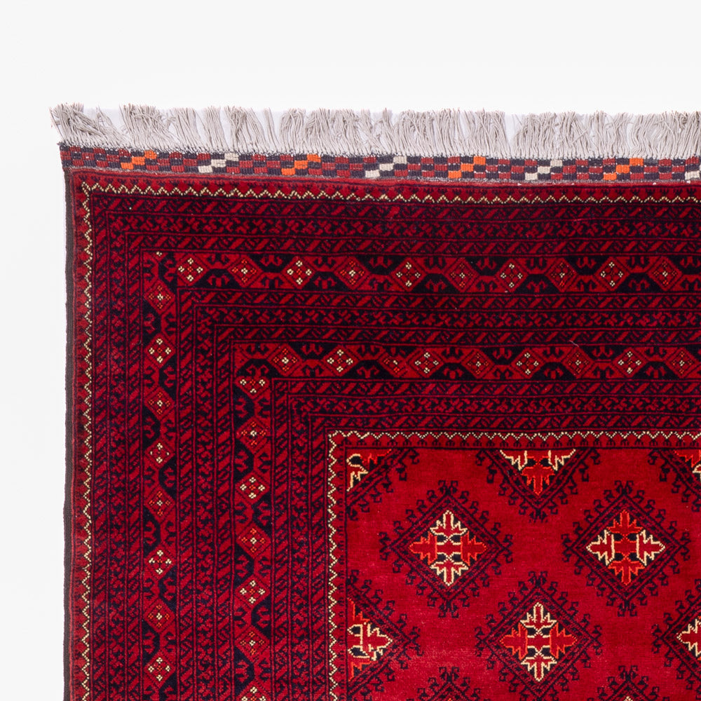 Tapis afghan - Boukhara - 288 x 192 cm - rouge