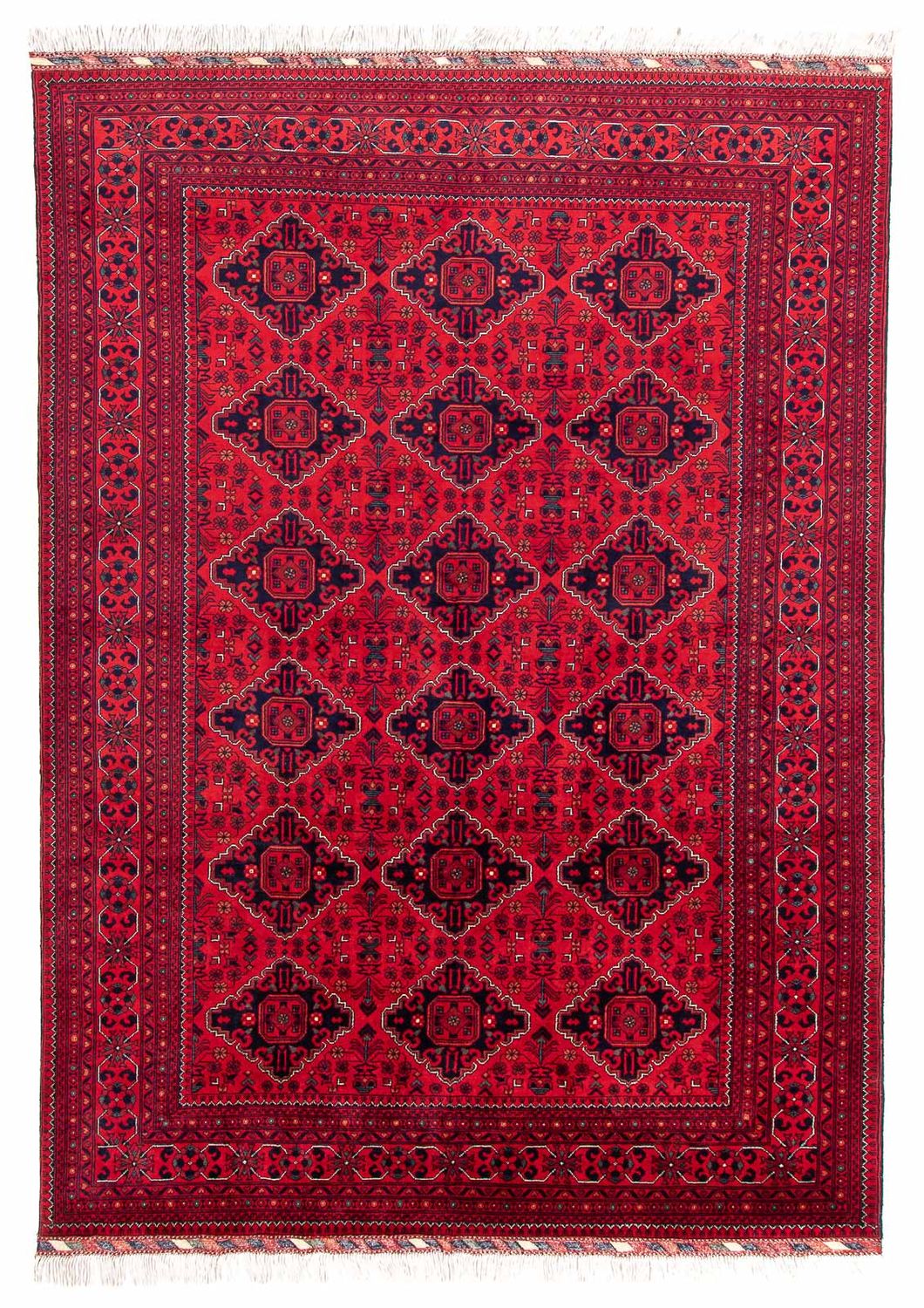 Tapis afghan - 298 x 198 cm - rouge