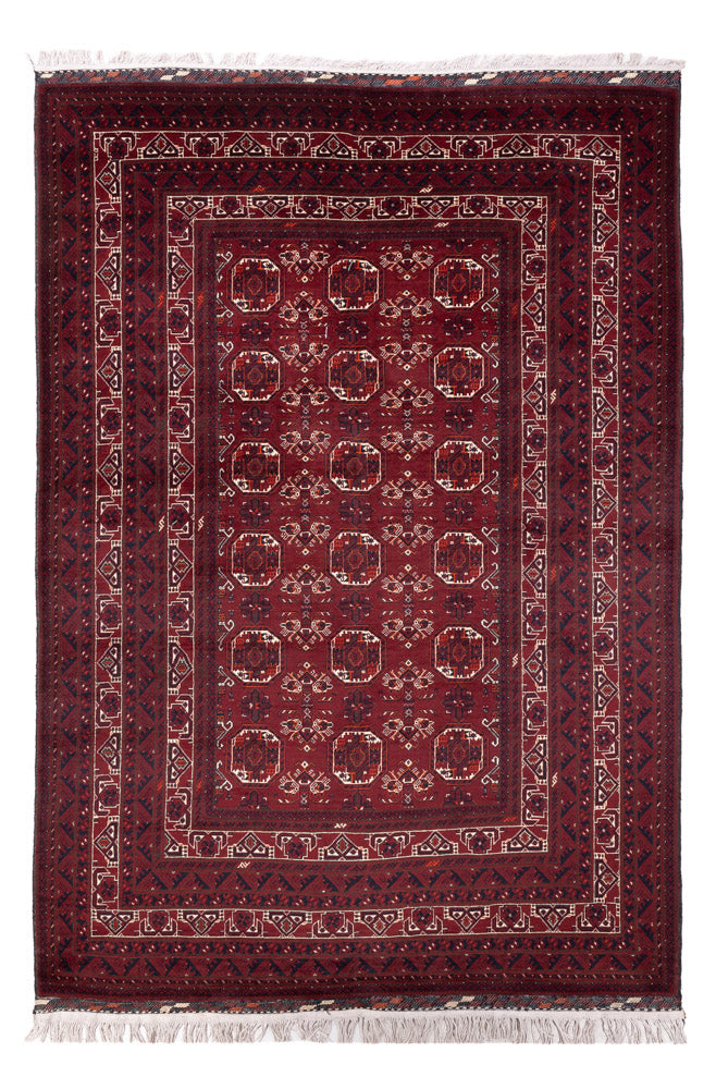 Tapis afghan - Boukhara - 290 x 201 cm - rouge foncé