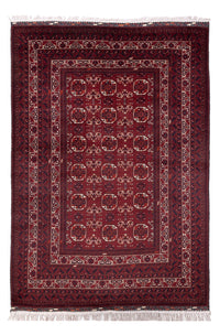 Tapis afghan - Boukhara - 290 x 201 cm - rouge foncé