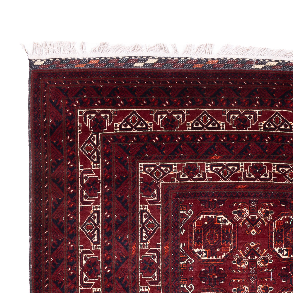 Tapis afghan - Boukhara - 290 x 201 cm - rouge foncé