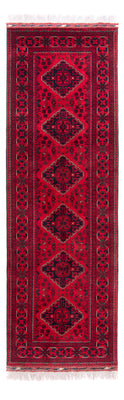 Tapis de couloir Tapis afghan - 292 x 90 cm - rouge
