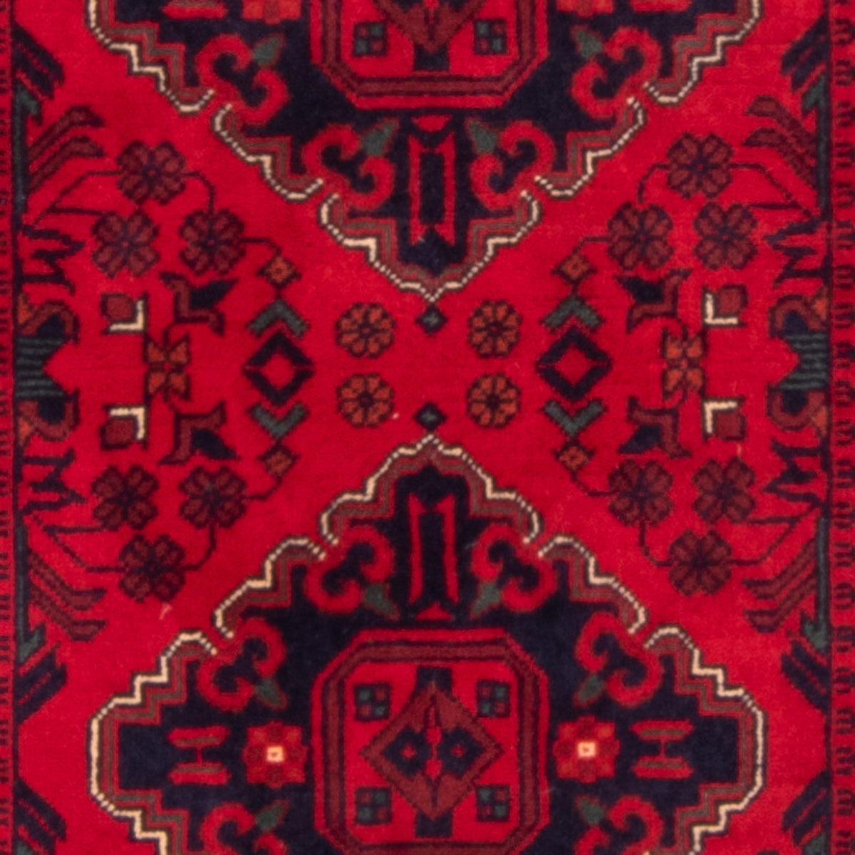 Tapis de couloir Tapis afghan - 292 x 90 cm - rouge