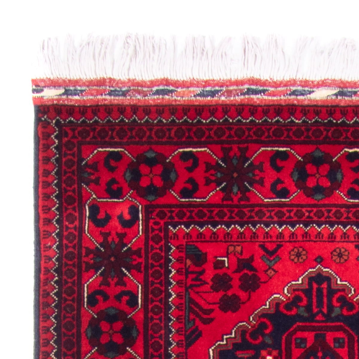Tapis de couloir Tapis afghan - 292 x 90 cm - rouge