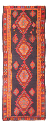 Tapis de couloir Tapis Kelim - Vieux - 385 x 145 cm - multicolore
