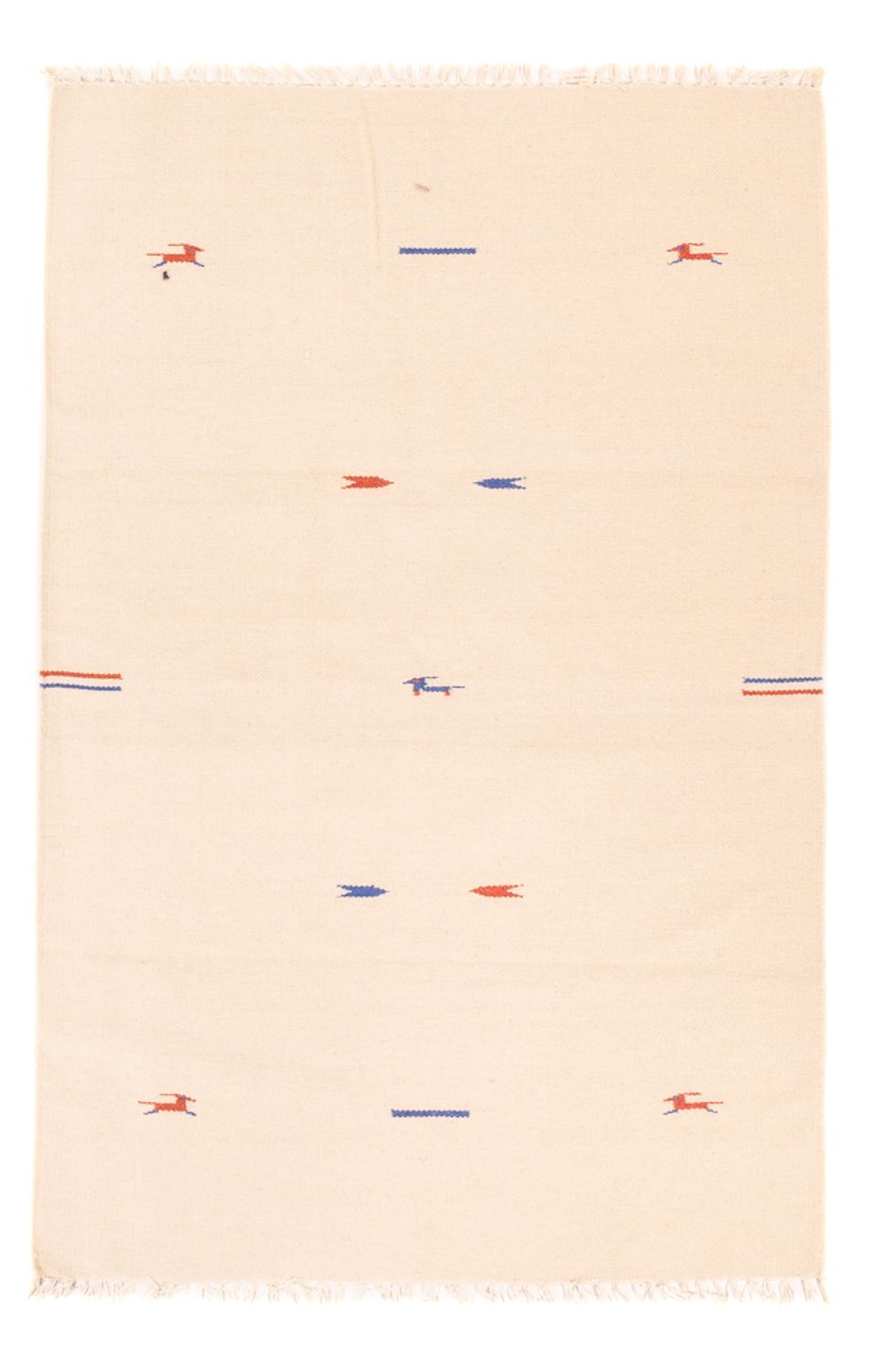 Tapis Kelim - Tendance - 180 x 120 cm - blanc naturel