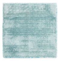 Tapis en viscose carré  - 30 x 30 cm - bleu clair
