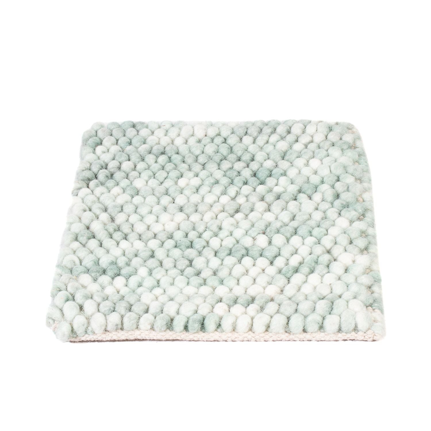 Tapis en laine carré  - 30 x 30 cm - vert clair
