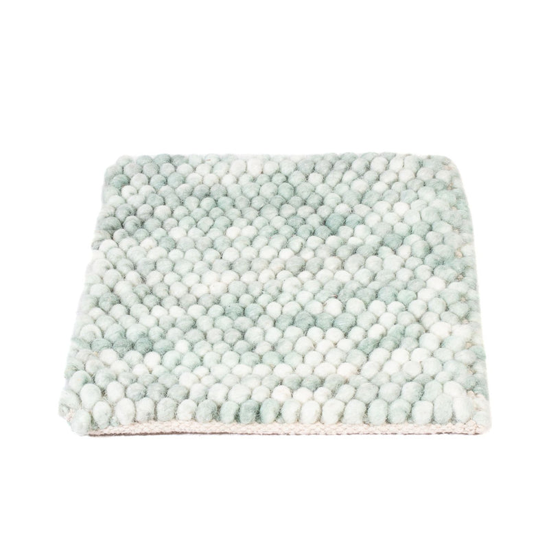 Tapis en laine carré  - 30 x 30 cm - vert clair