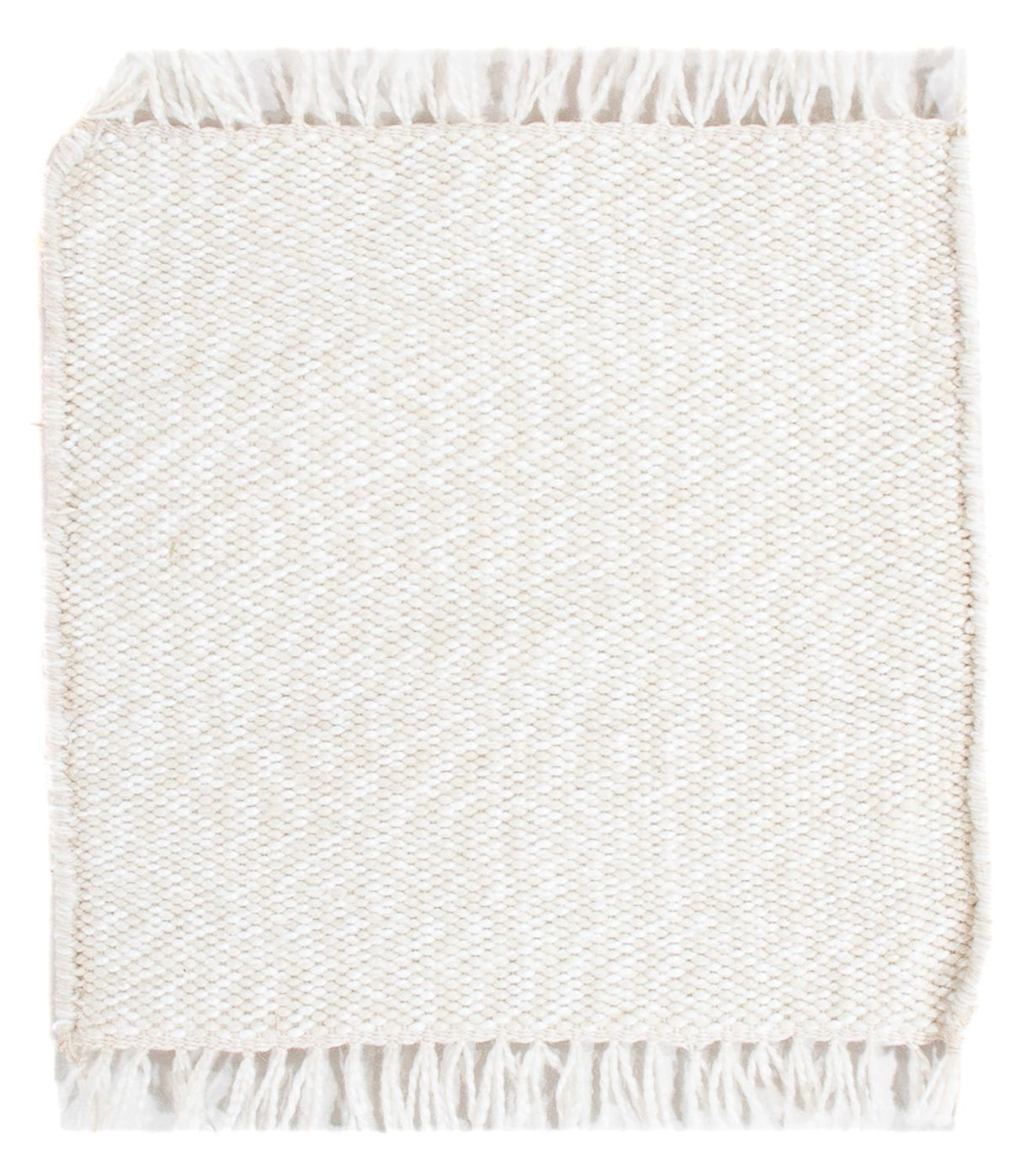 Tapis en laine carré  - 34 x 31 cm - blanc