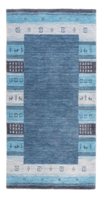 Tapis Gabbeh - Indus - 140 x 70 cm - bleu