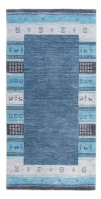 Tapis Gabbeh - Indus - 140 x 70 cm - bleu